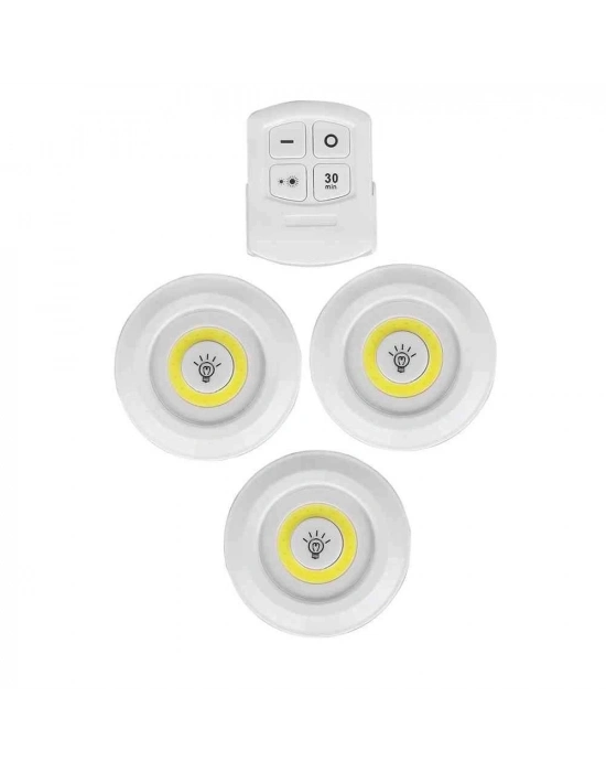 ÇOK SATAN Uzaktan Kumandalı Yapışkanlı Led Spot Lamba Wt-364