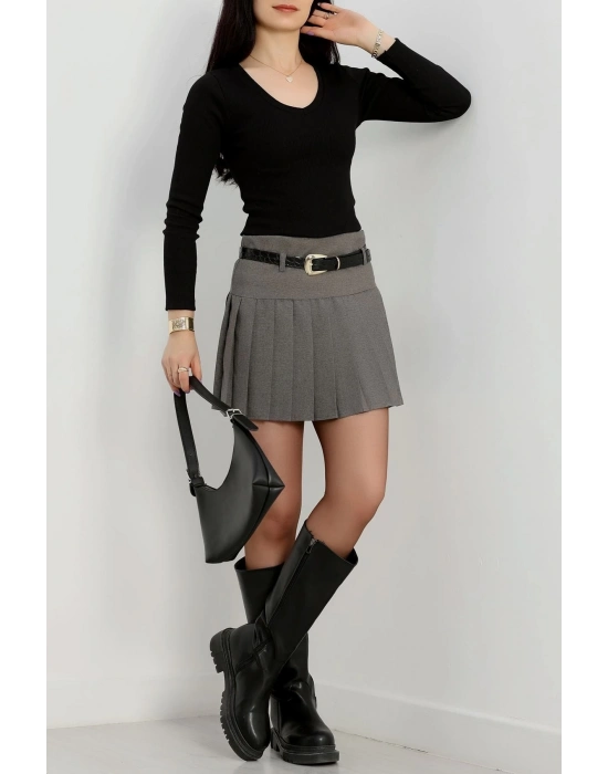 V yaka kaşkorse bluz siyah a3699