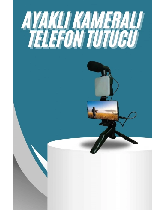 ÇOK SATAN Video Making Kit Telefon Tutucu Vlog Video Mini Led Işıklı