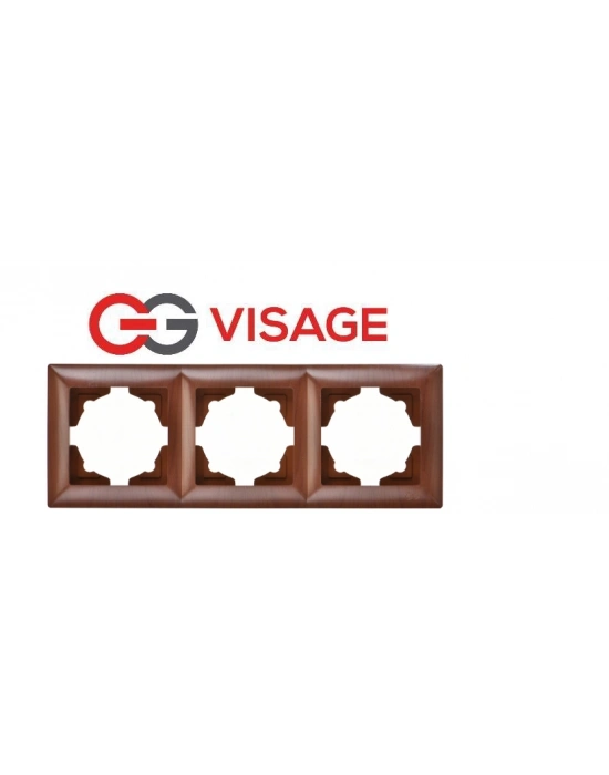 ÇOK SATAN Visage Amazon Ceviz 3 Lü Çerçeve - Priz ve Anahtar İçin Uyumlu Çerçeve