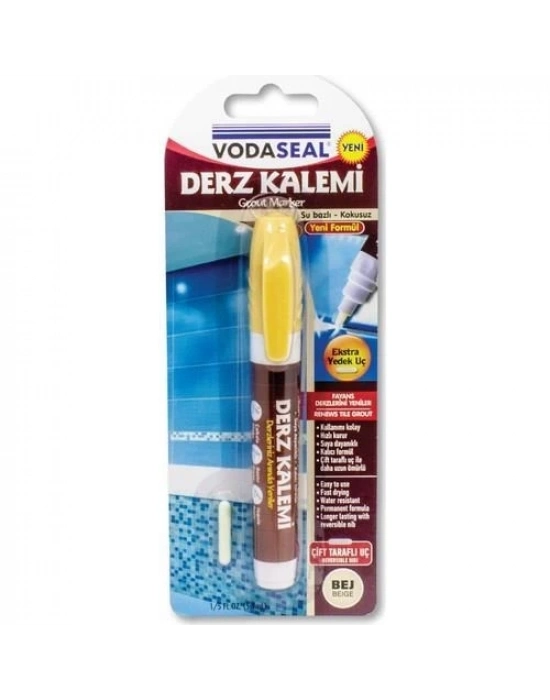 ® Vodaseal Çift Uçlu Su Bazlı Kokusuz Kalıcı Derz Kalemi Bej
