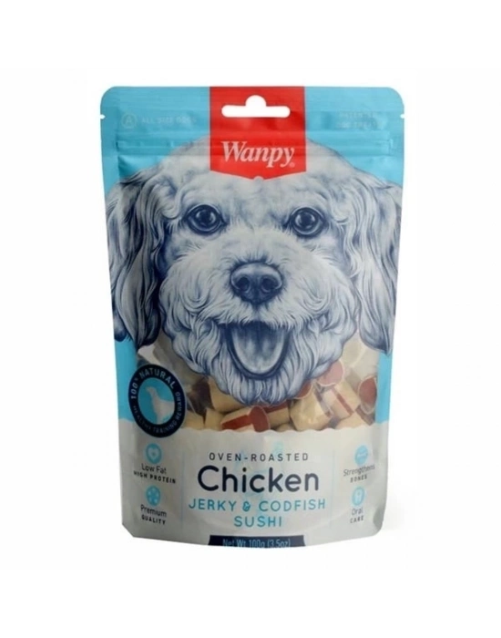 ÇOK SATAN Wanpy Tavuklu ve Morina Balıklı Köpek Ödül Maması 100 Gr
