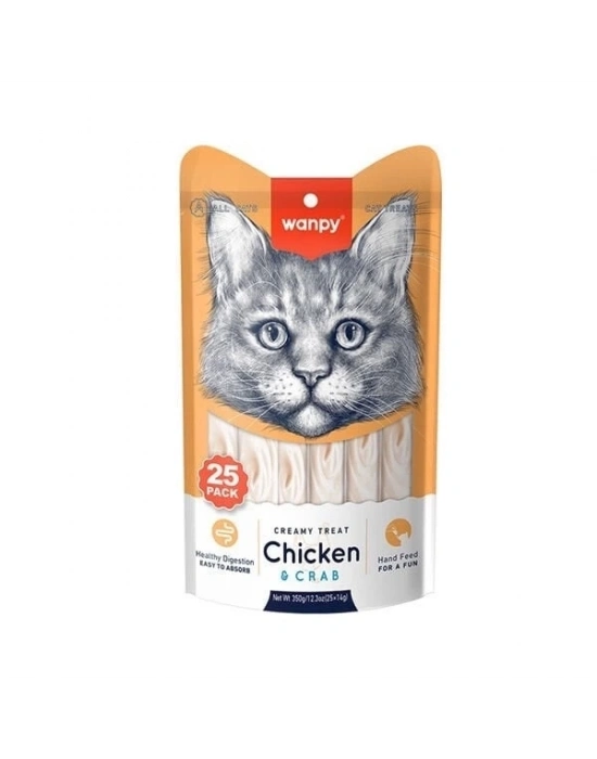 ÇOK SATAN Wanpy Tavuklu ve Yengeçli Sıvı Kedi Ödülü 14 Gr 25 Adet