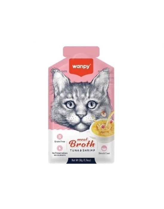 ÇOK SATAN Wanpy Ton Balıklı ve Karidesli Tahılsız Kedi Çorbası 50 Gr