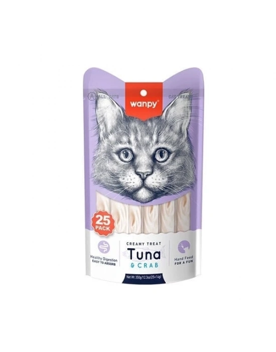 ÇOK SATAN Wanpy Ton Balıklı ve Yengeçli Sıvı Kedi Ödülü 14 Gr 25 Adet