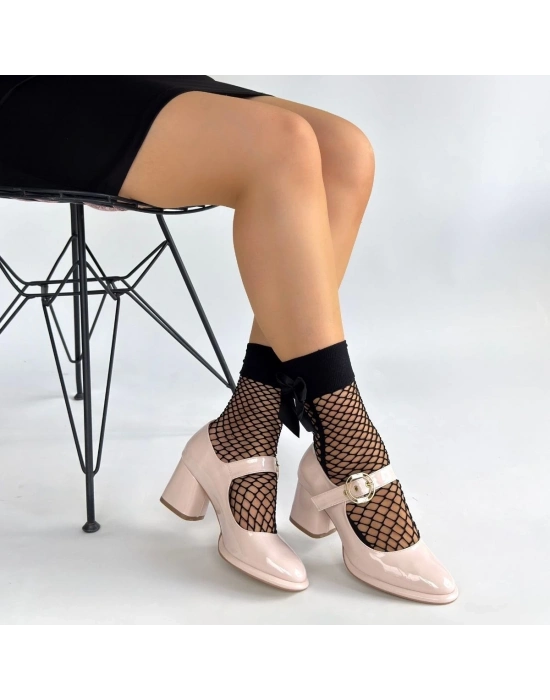 Weys Bej Rugan Topuklu Ayakkabı