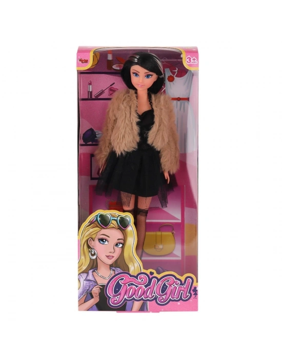 ÇOK SATAN WG-115519-20 Kürk Ceketli Elbiseli Bebek 29 cm  - 1 Adet Stokta Olan Gönderilir