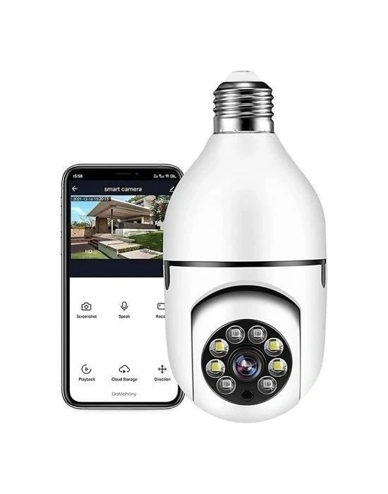 ÇOK SATAN WiFi 360 Panoramik Ampul Kamera Gece Görüş Ses Akıllı Hareket Algılayıcı