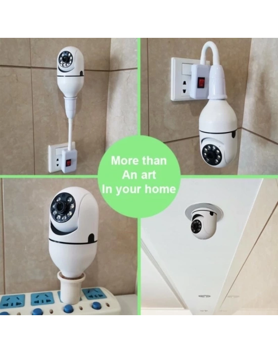 ÇOK SATAN Wifi 360 Panoramik Ampul Kamera Gece Görüş Sesli Akıllı Hareket Algılayıcı