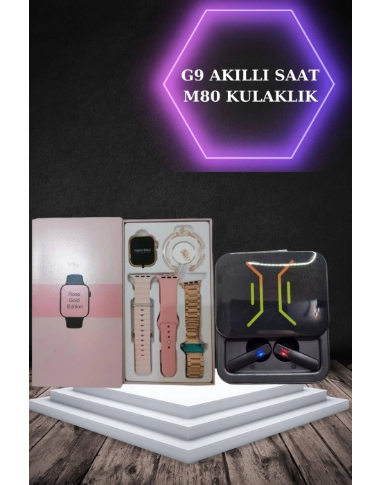 ÇOK SATAN Wireless Şarjlı Akıllı Saat ve Dijital Göstergeli Kablosuz Bluetooth Kulaklık Nabız Ölçer