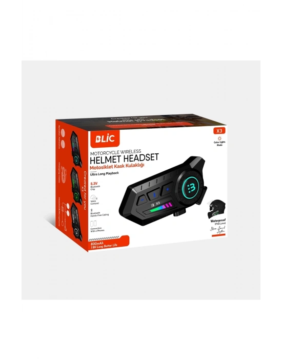 ÇOK SATAN X3 Motor Kask Kulaklık Rgb Modlu Su Geçirmez 5.3 Bluetooth Intercom