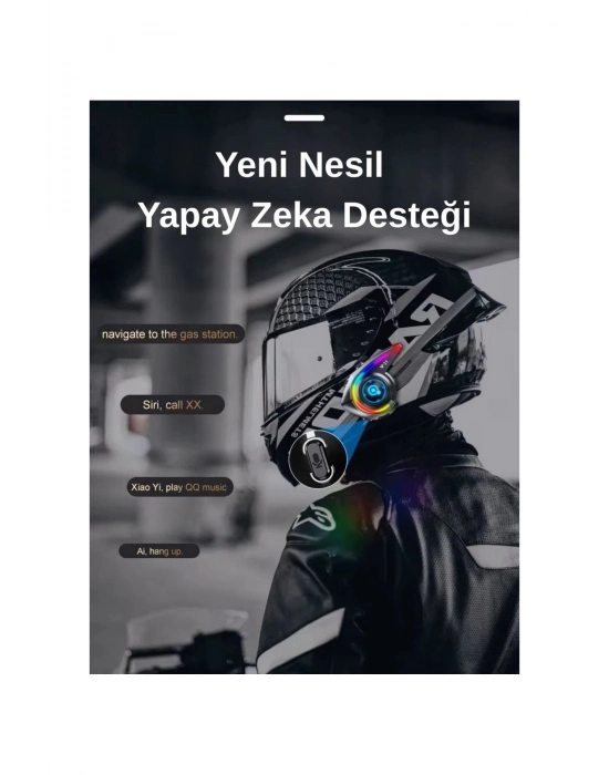 ÇOK SATAN Y21 Rgb Işık Efektli Intercom Bluetooth Motosiklet Kask Kulaklığı Intercom Kulaklık