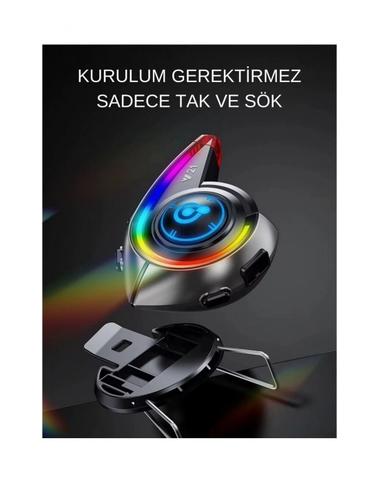 ÇOK SATAN Y21 Rgb Işık Efektli Intercom Bluetooth Motosiklet Kask Kulaklığı Intercom Kulaklık