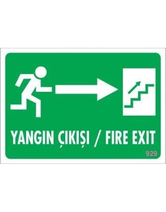 ® Yangın Çıkışı Uyarı Levhası 17,5x25 KOD:929