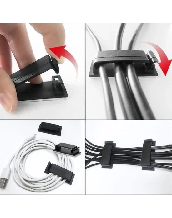 ÇOK SATAN Yapışkanlı Kablo Düzenleyici Klips 4lü Set
