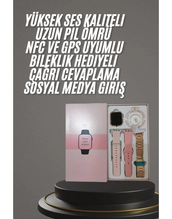 ÇOK SATAN Yeni Nesil Kadın Akıllı Saat Rose Gold Android ve İos Uyumlu