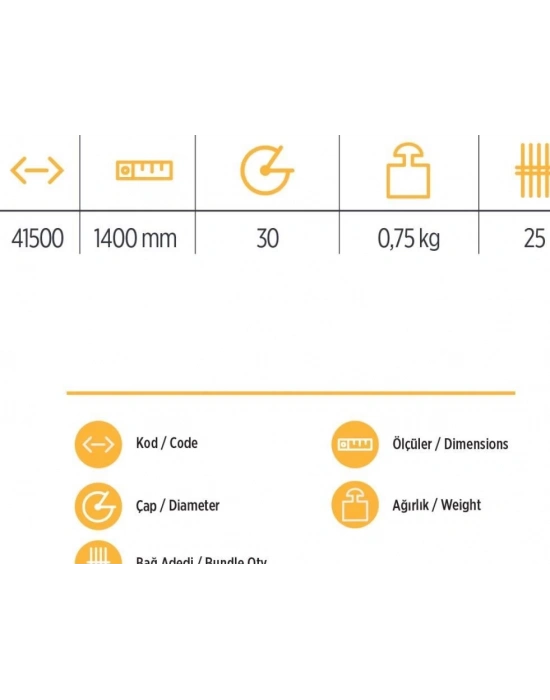 ® YKS 41500 Tırmık Sapı 140 cm