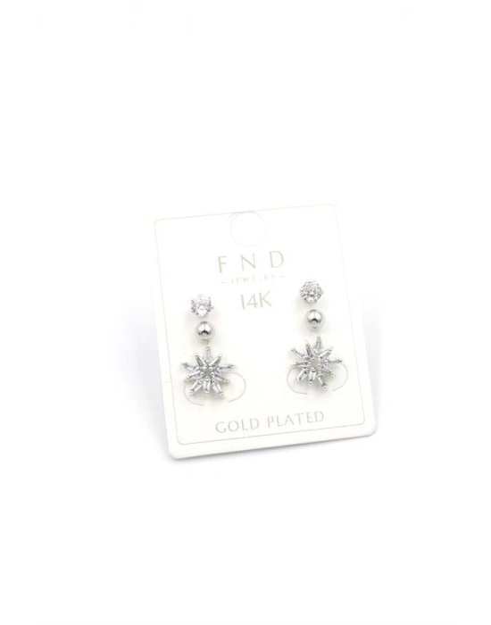 Çoklu Çiçek Küpe - Gümüş