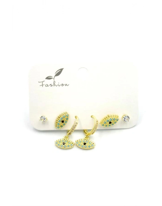 Çoklu Göz Küpe - Altın