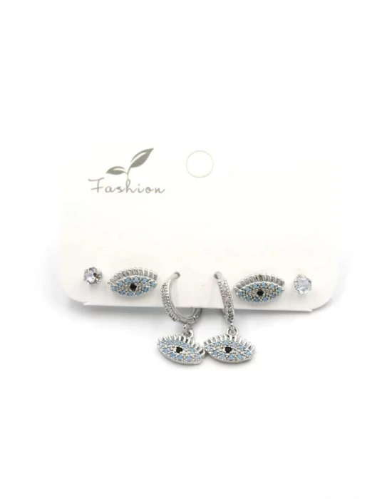 Çoklu Göz Küpe - Gümüş