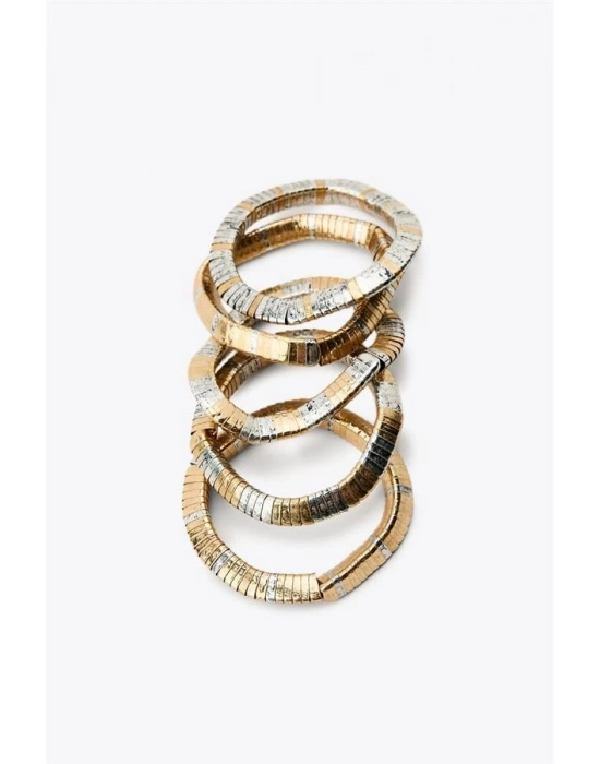 Çoklu Lastkli Bilezik - Altın