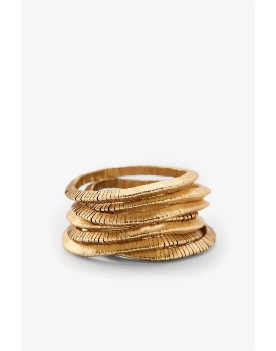 Çoklu Lastkli Bilezik - Altın