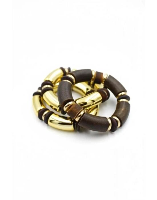 Çoklu Lastkli Bilezik - Kahverengi