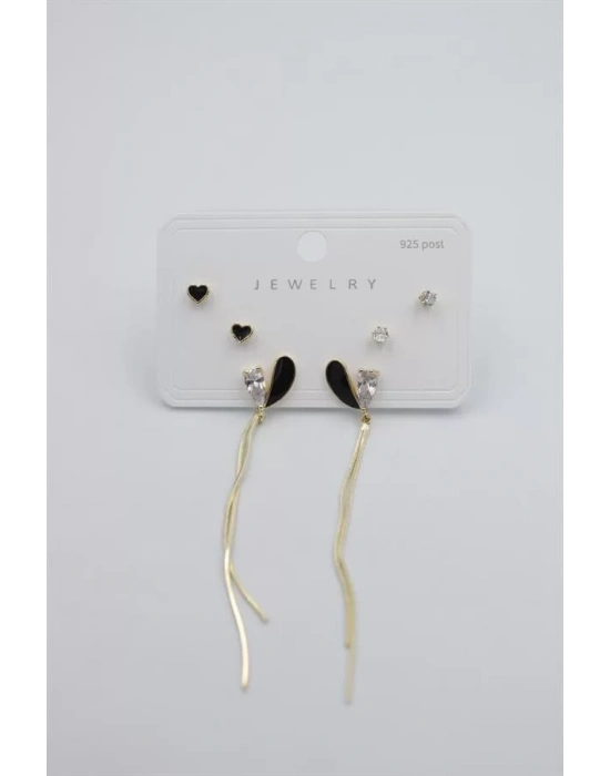 Çoklu Set Küpe - Altın