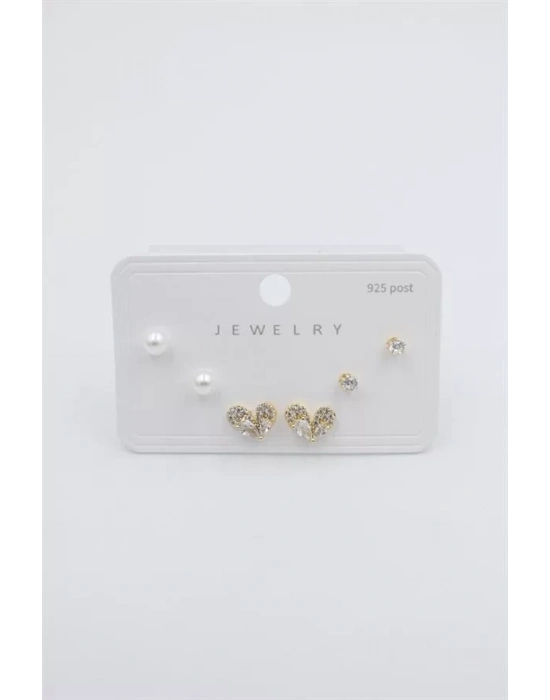 Çoklu Set Küpe - Altın