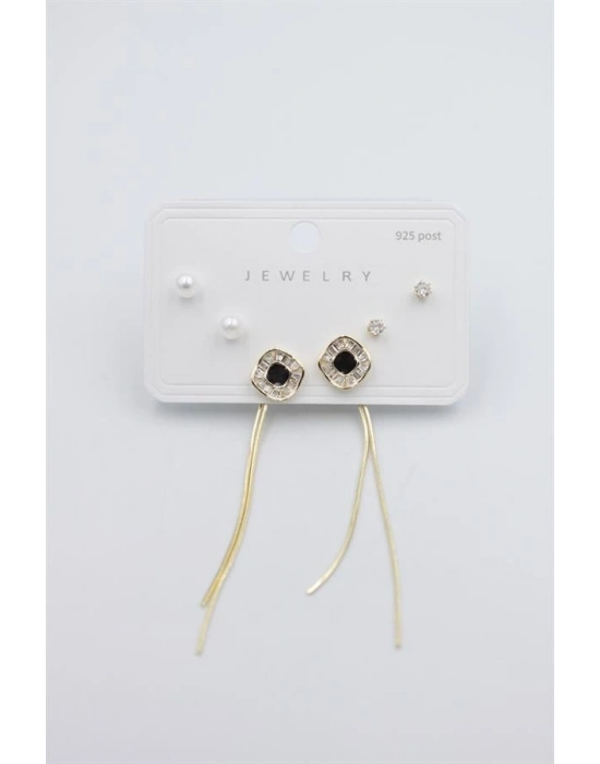 Çoklu Set Küpe - Altın