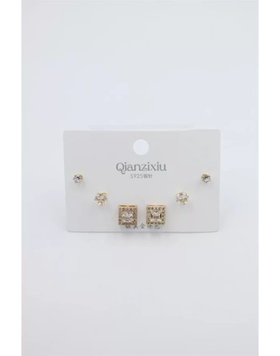 Çoklu Set Küpe - Altın