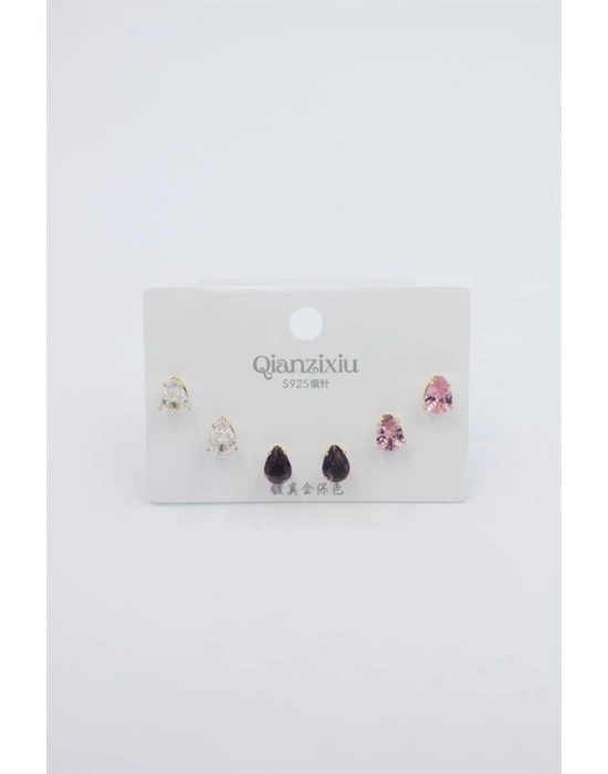 Çoklu Set Küpe - Altın