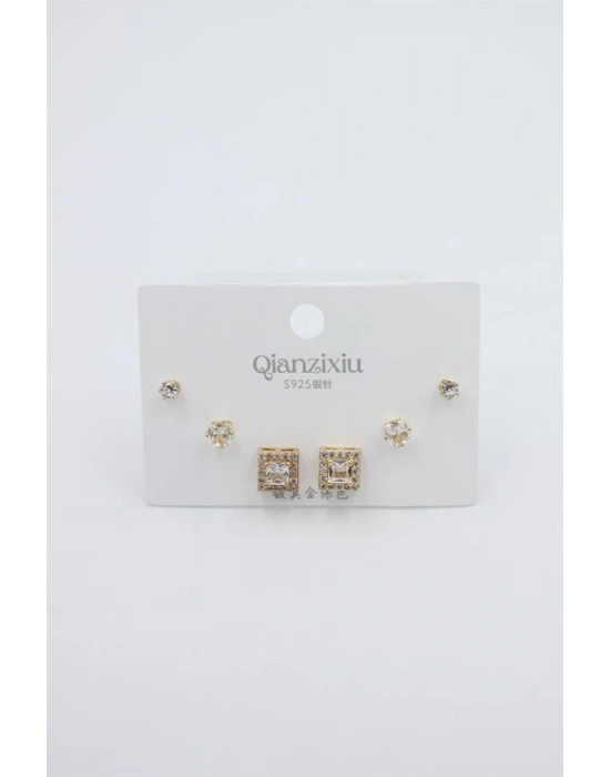 Çoklu Set Küpe - Altın