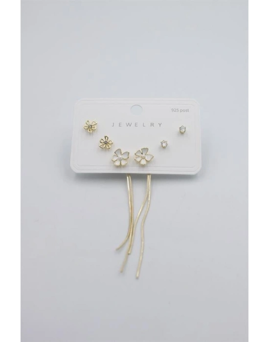 Çoklu Set Küpe - Altın