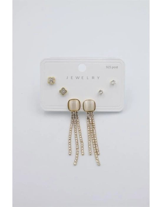 Çoklu Set Küpe - Altın