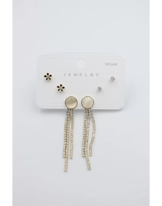 Çoklu Set Küpe - Altın