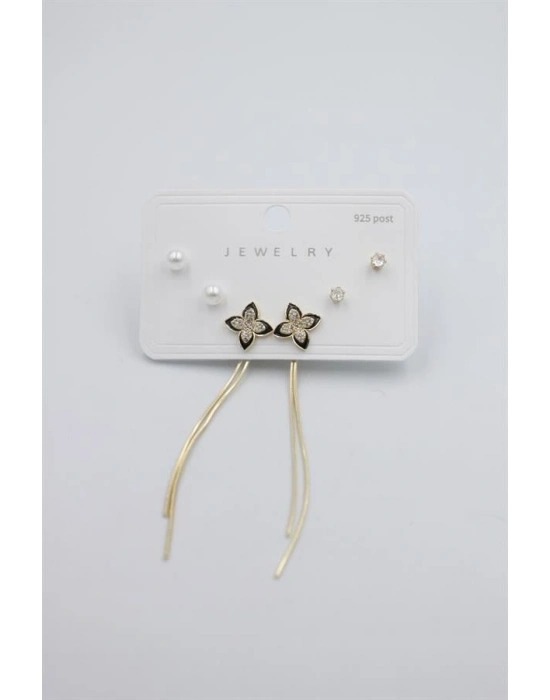 Çoklu Set Küpe - Altın