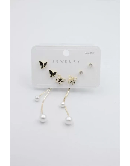 Çoklu Set Küpe - Altın