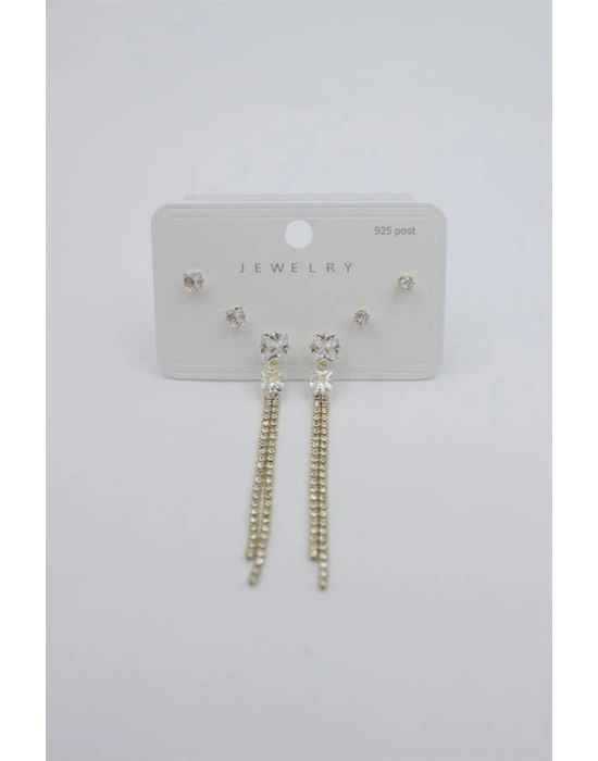 Çoklu Set Küpe - Altın