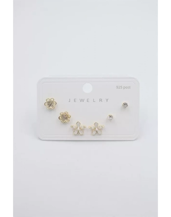 Çoklu Set Küpe - Altın