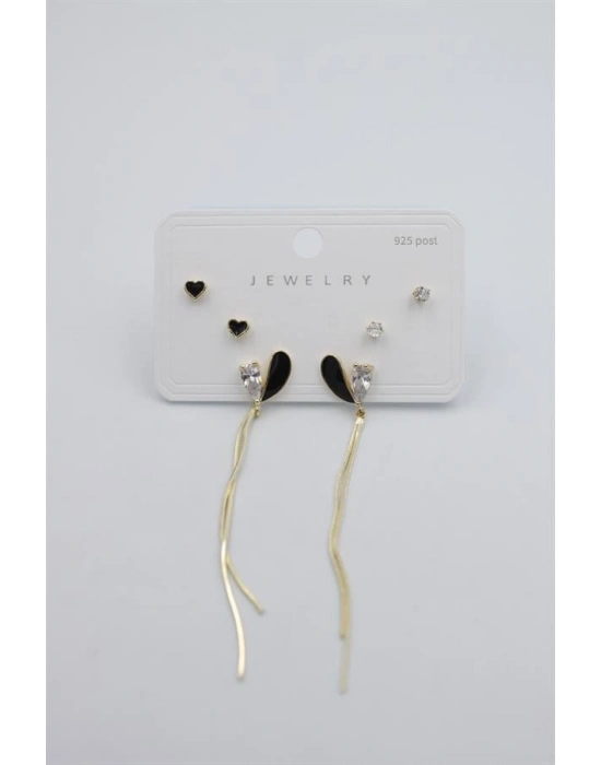 Çoklu Set Küpe - Altın