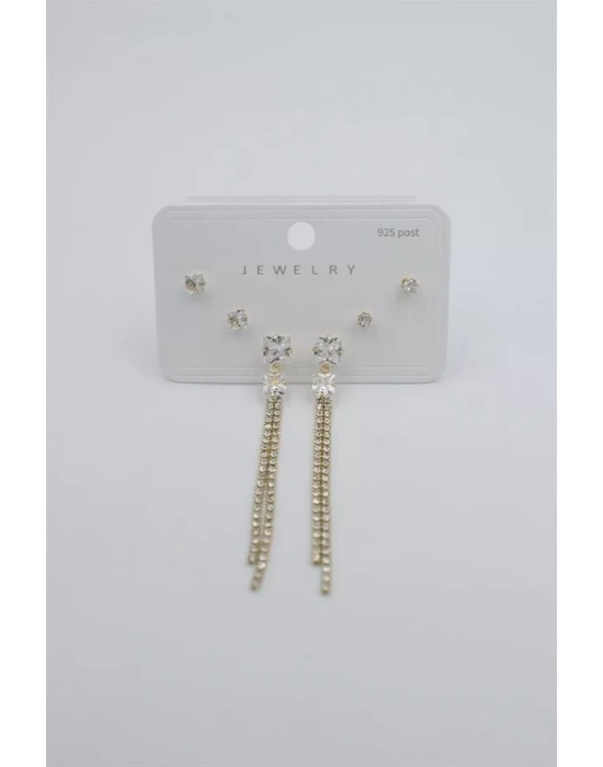 Çoklu Set Küpe - Altın