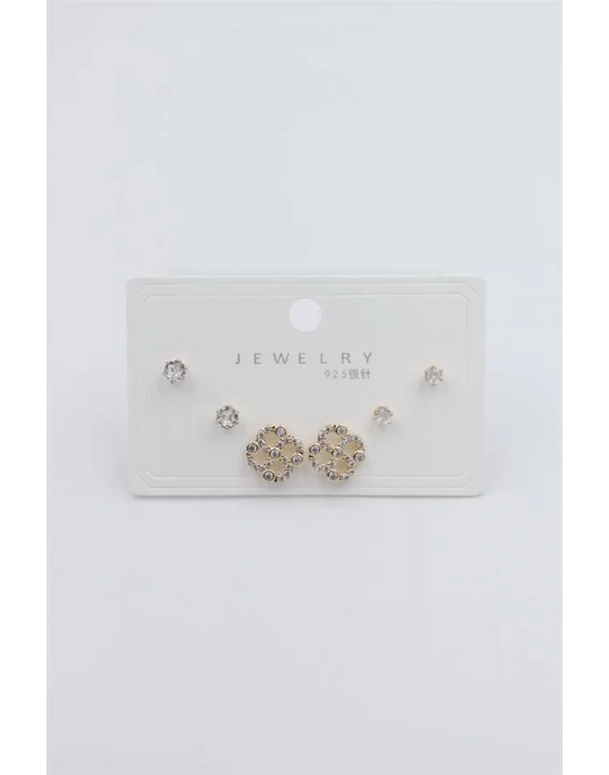 Çoklu Set Küpe - Altın