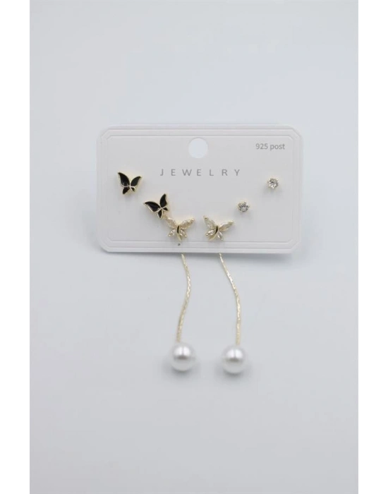 Çoklu Set Küpe - Altın