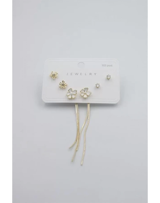 Çoklu Set Küpe - Altın