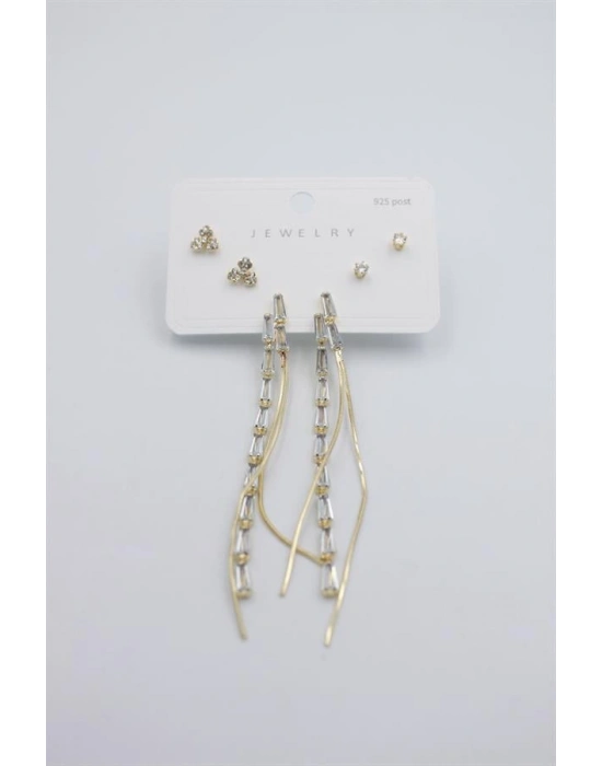 Çoklu Set Küpe - Altın