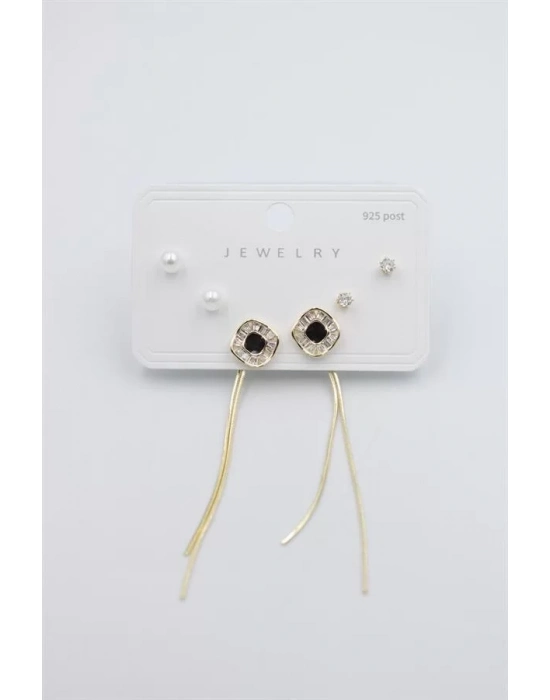 Çoklu Set Küpe - Altın