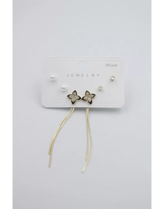 Çoklu Set Küpe - Altın