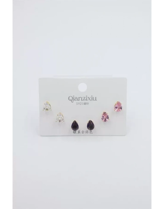 Çoklu Set Küpe - Altın