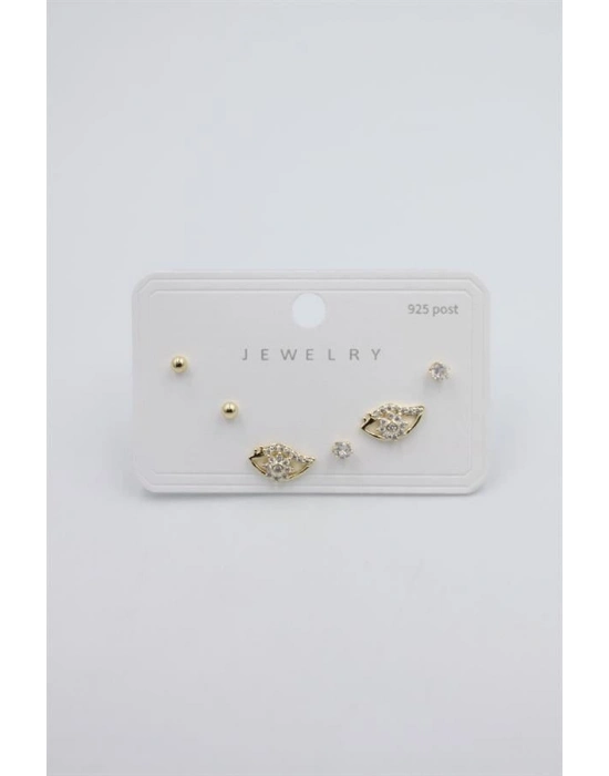 Çoklu Set Küpe - Altın